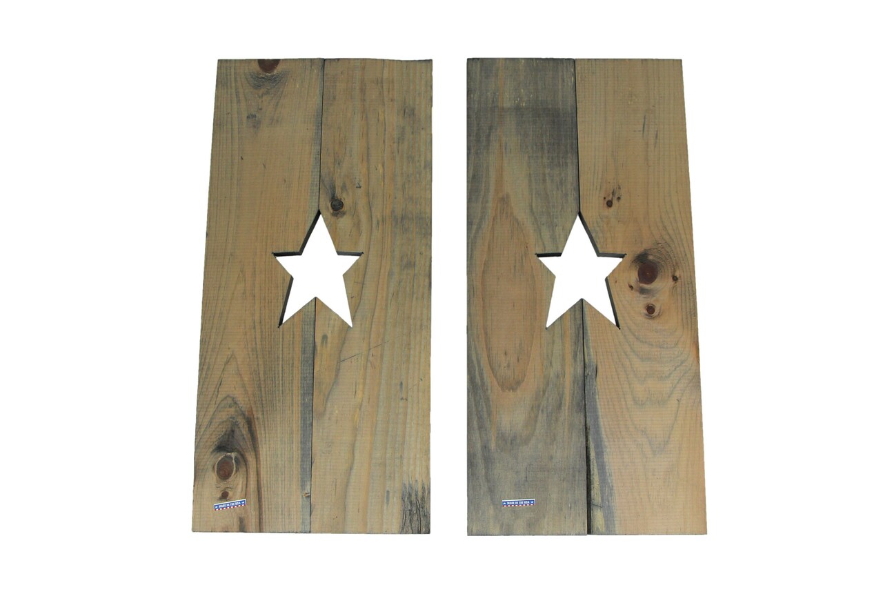 Set of 2 Rustic Cutout Star Decorative Wood Panel Wall Hangings 24 inch